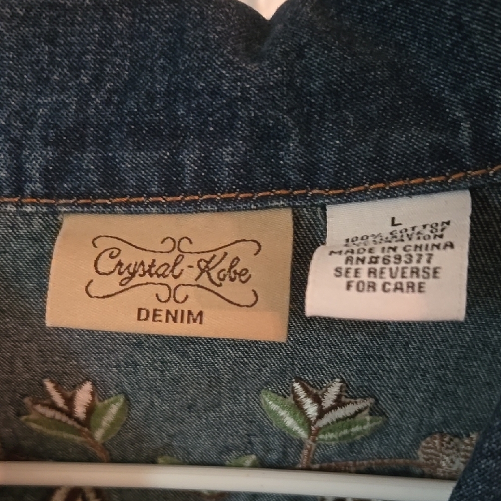 Embroidered Blue Jean Jacket - Picture 2 of 3